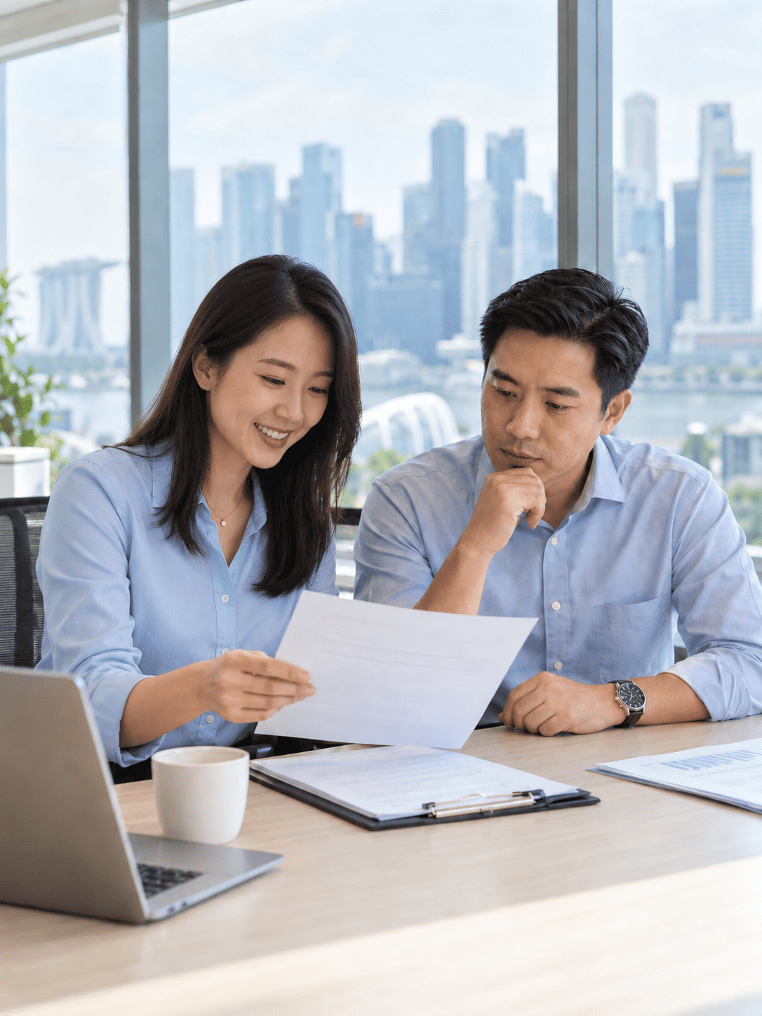 AIB adviser reviewing a claim with a business owner