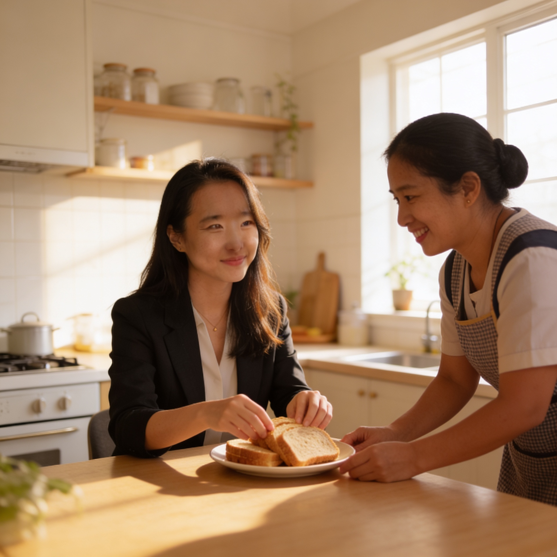Advisor discussing domestic helper insurance options