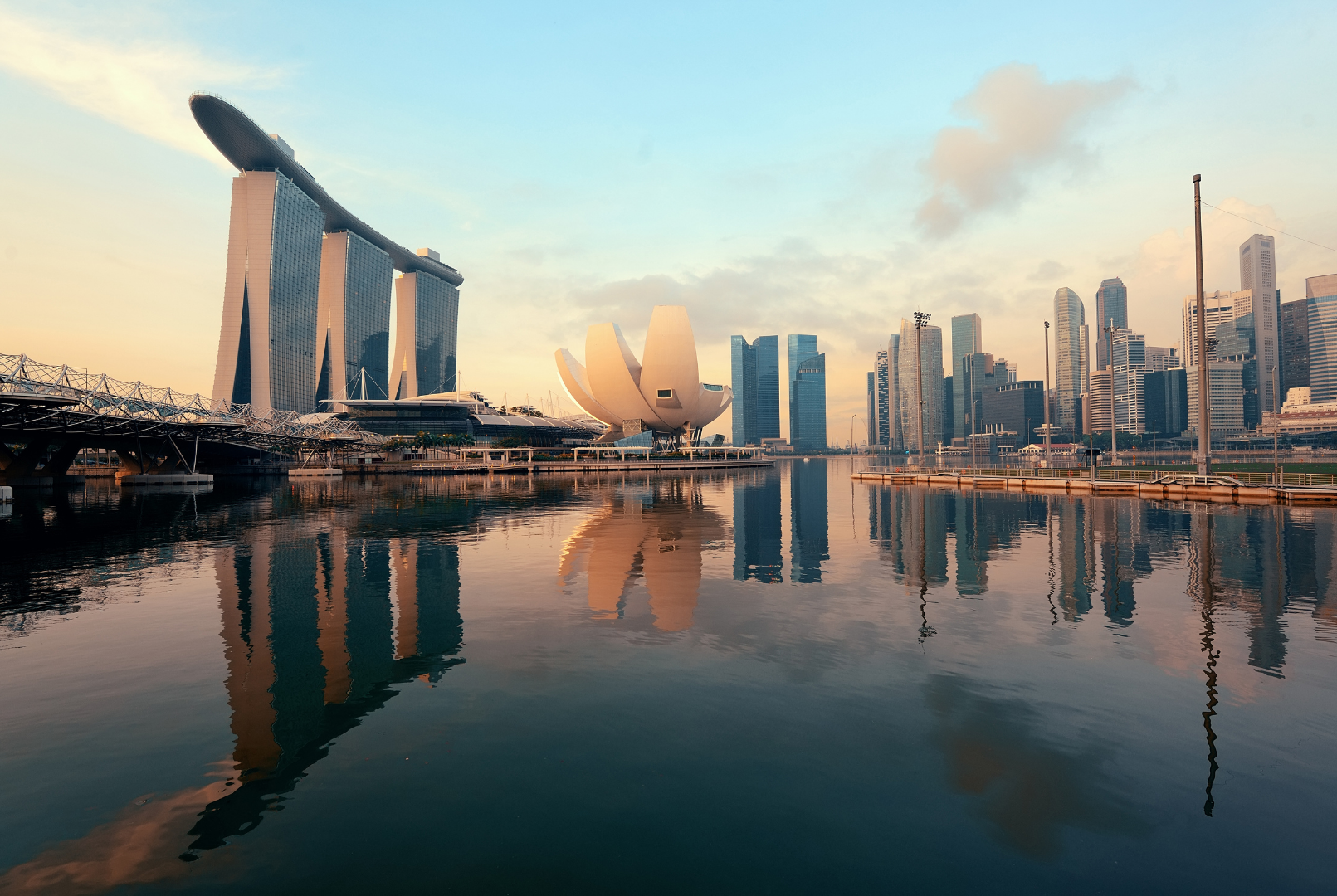 Singapore skyline at sunrise